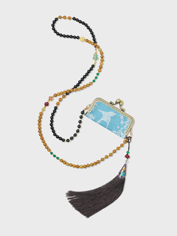 The Clasp Scent Pouch Necklace - Blue